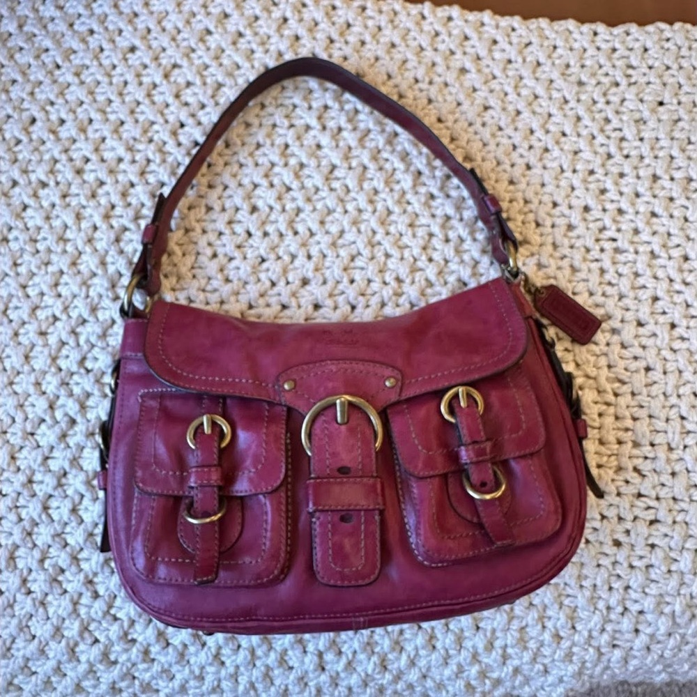 SOLD- Rare Vintage Coach Legacy Garcia Buckle shoulder Bag Purple